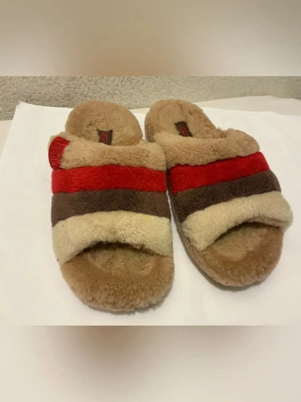 UGG Plush men shoes sandals Australian real fur size 8